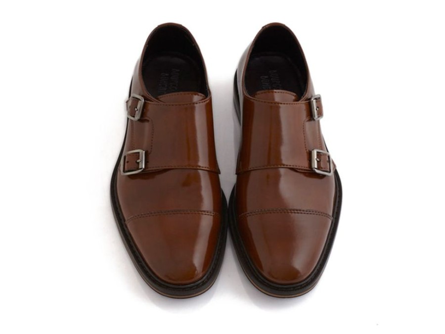 Men'S Shoes Vegan Chic | Benedict Double Monk Dress Shoe By Bourgeois Bohem Tan