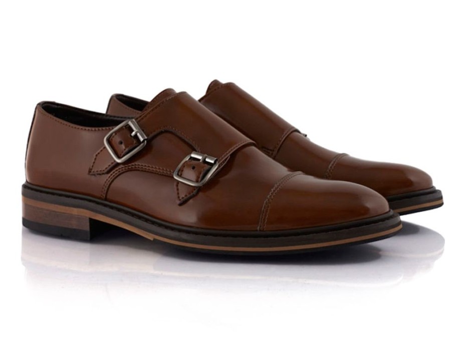 Men'S Shoes Vegan Chic | Benedict Double Monk Dress Shoe By Bourgeois Bohem Tan