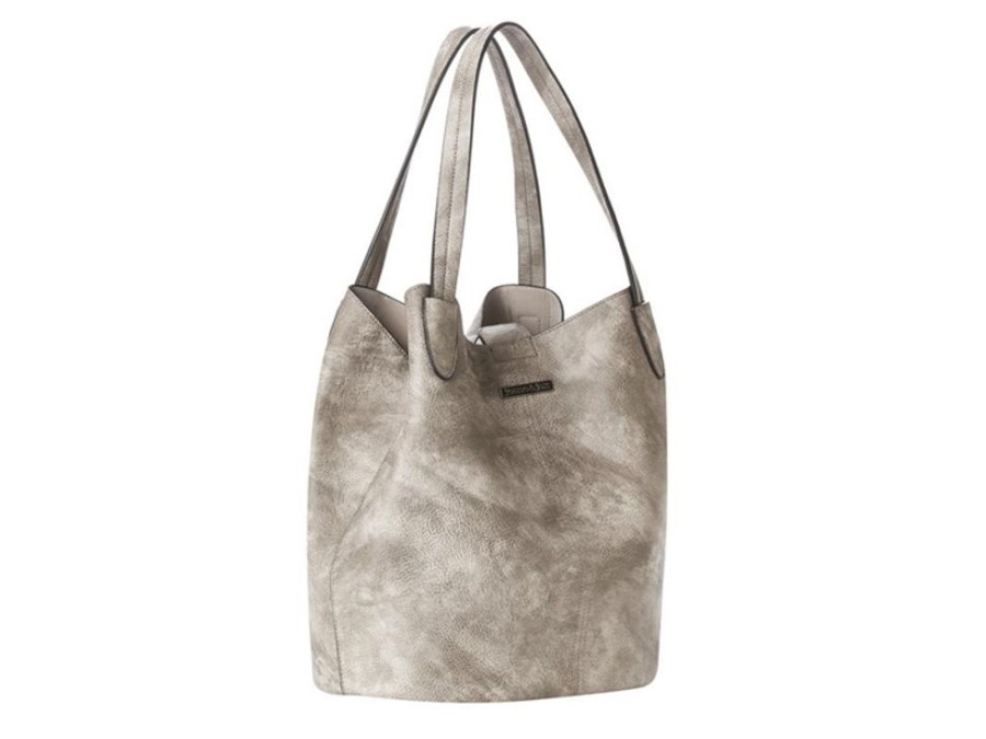 Bags & Accessories Vegan Chic | 2 In 1 Tote/Bucket Bag By Jeane & Jax Gray