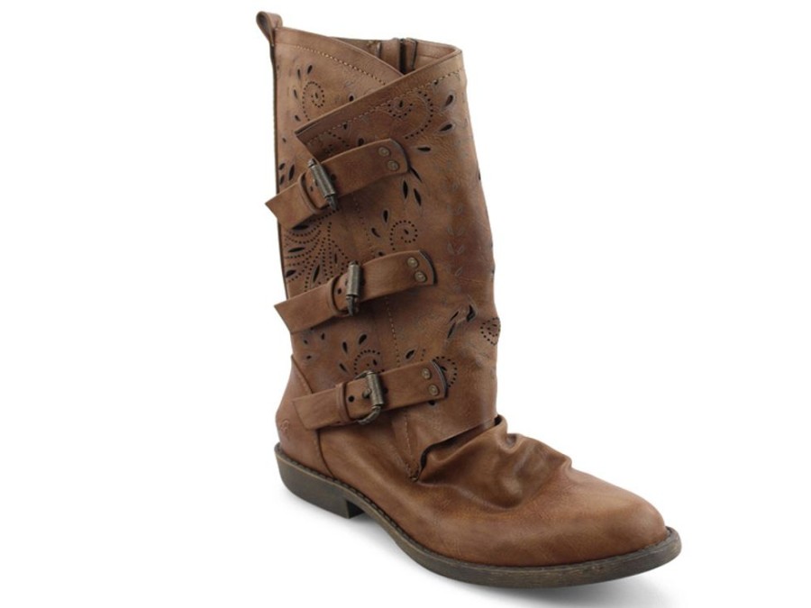 Women'S Shoes Vegan Chic | Amimi Tripple Buckle Boot By Blowfish Brown