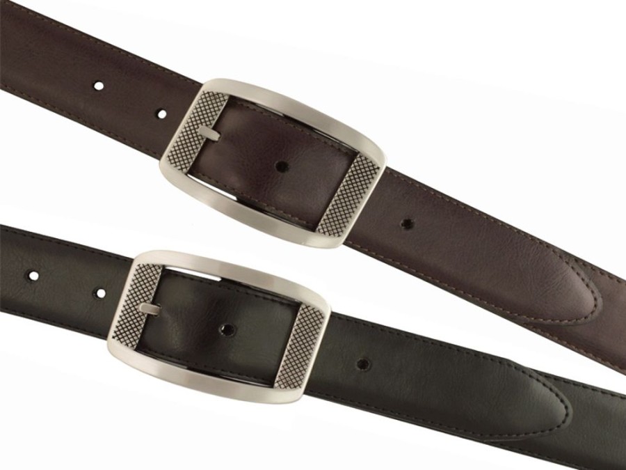 Bags & Accessories Vegan Chic | Gemini Reversible Belt By Truth Black/Brown