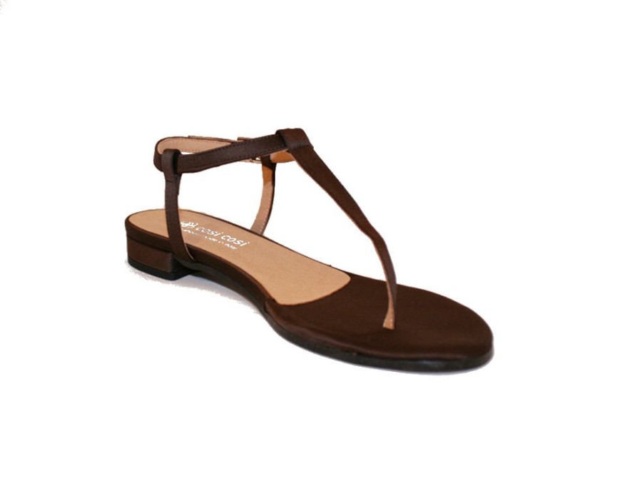 Women'S Shoes Vegan Chic | #125 Vegan Satin Thong Sandal By Cosi Cosi Chocolate