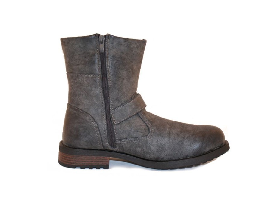 Men'S Shoes Vegan Chic | Men'S Winter Boot With Buckle Gray