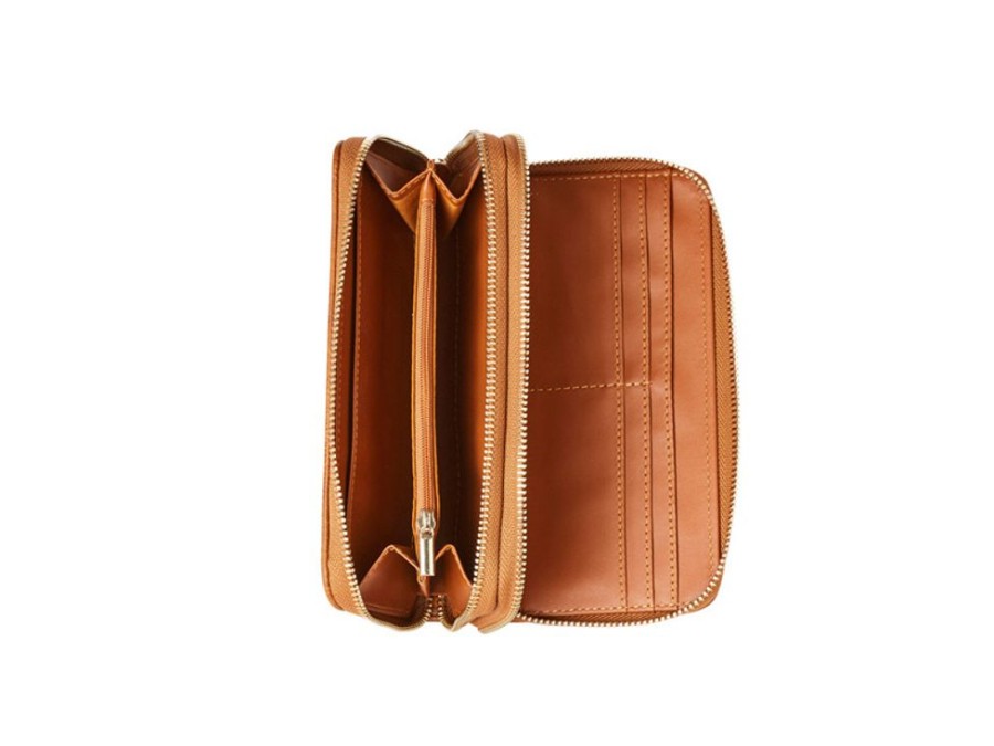 Bags & Accessories Vegan Chic | Double Zip Wallet By Jeane & Jax Camel