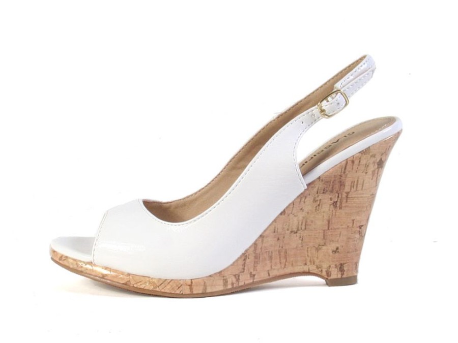 Women'S Shoes Vegan Chic | Glamorous Vegan Slingback Wedge White