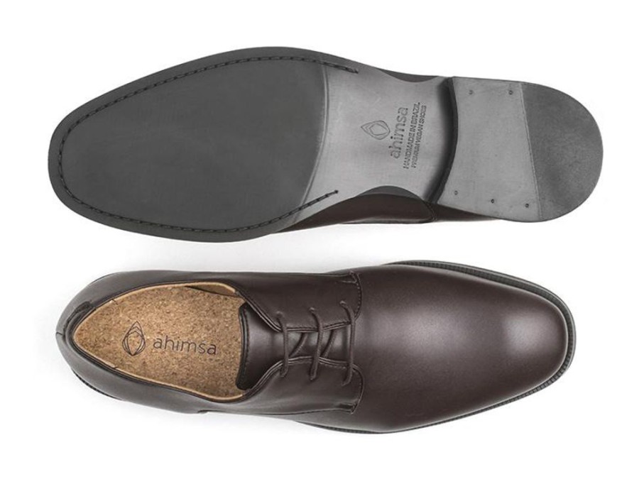 Men'S Shoes Vegan Chic | Edward Derby/Vegan Leather By Ahimsa Esspresso