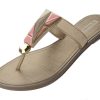 Women'S Shoes Vegan Chic | Tesouros Thong Sandal By Grendha Gold