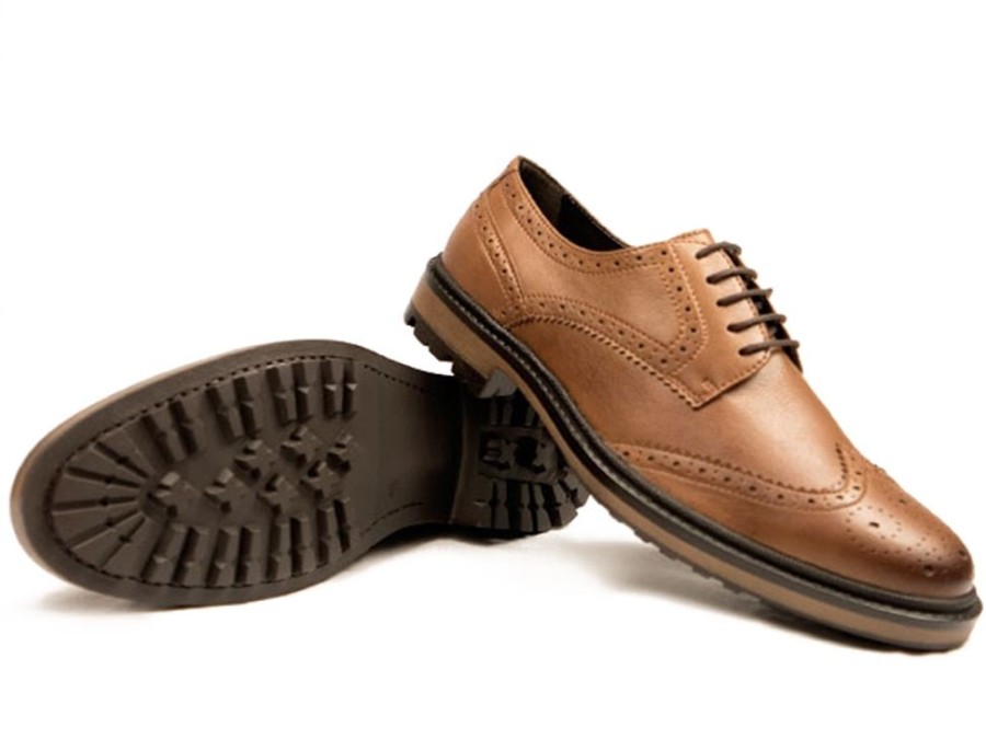 Men'S Shoes Vegan Chic | City Wingtip Brogue Oxford By Will'S Tan