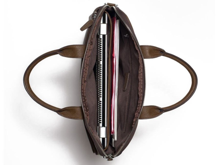 Bags & Accessories Vegan Chic | Midsize Crossgrain Brief By Doshi Brown