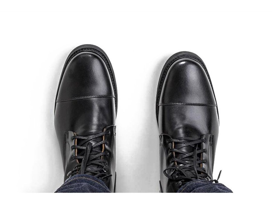 Men'S Shoes Vegan Chic | Men'S Work Boot-Vegan Leather By Ahimsa Black