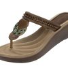 Women'S Shoes Vegan Chic | Tribal Plat Wedge Sandal By Grendha Brown