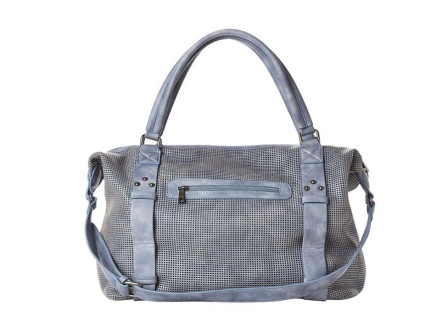 Bags & Accessories Vegan Chic | The Perforated Weekender Bag By Jeane & Jax Blue