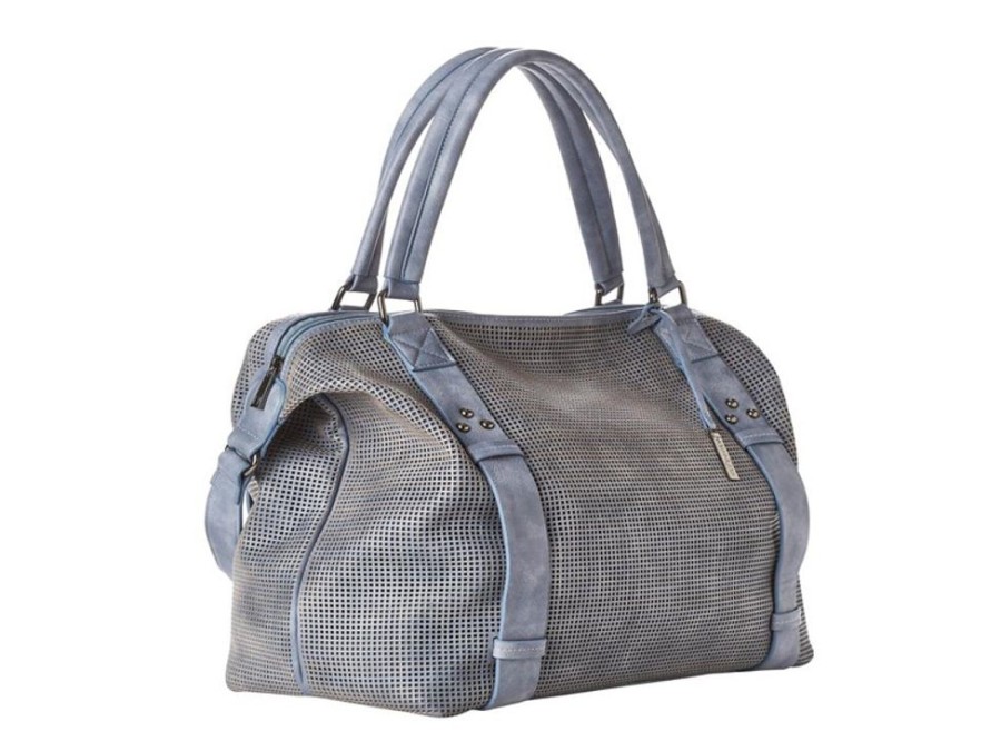 Bags & Accessories Vegan Chic | The Perforated Weekender Bag By Jeane & Jax Blue