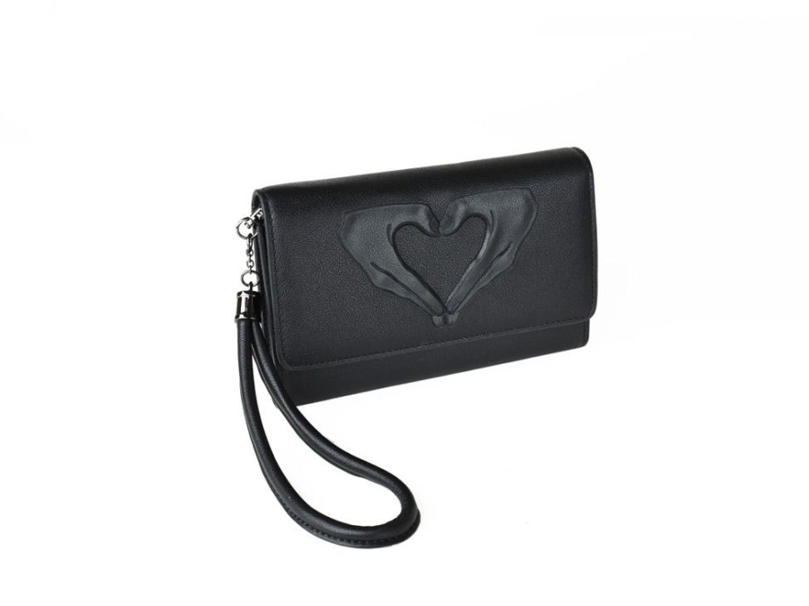 Bags & Accessories Vegan Chic | Lucky Clutch/Wrist Wallet By L. Yucel Black