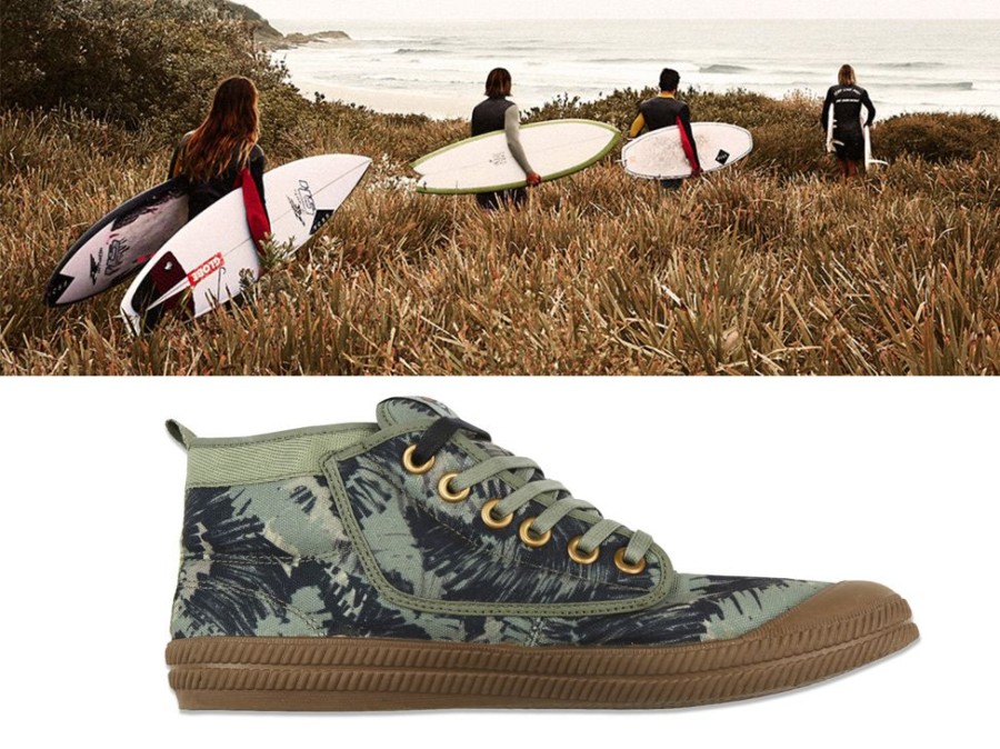 Men'S Shoes Vegan Chic | Camo High Top Sneaker By The Critical Slide Societ Jungle Green