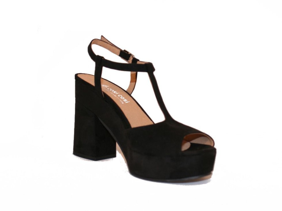 Women'S Shoes Vegan Chic | #109 Vegan Suede Mary-Jane Sandal By Cosi Cosi Black