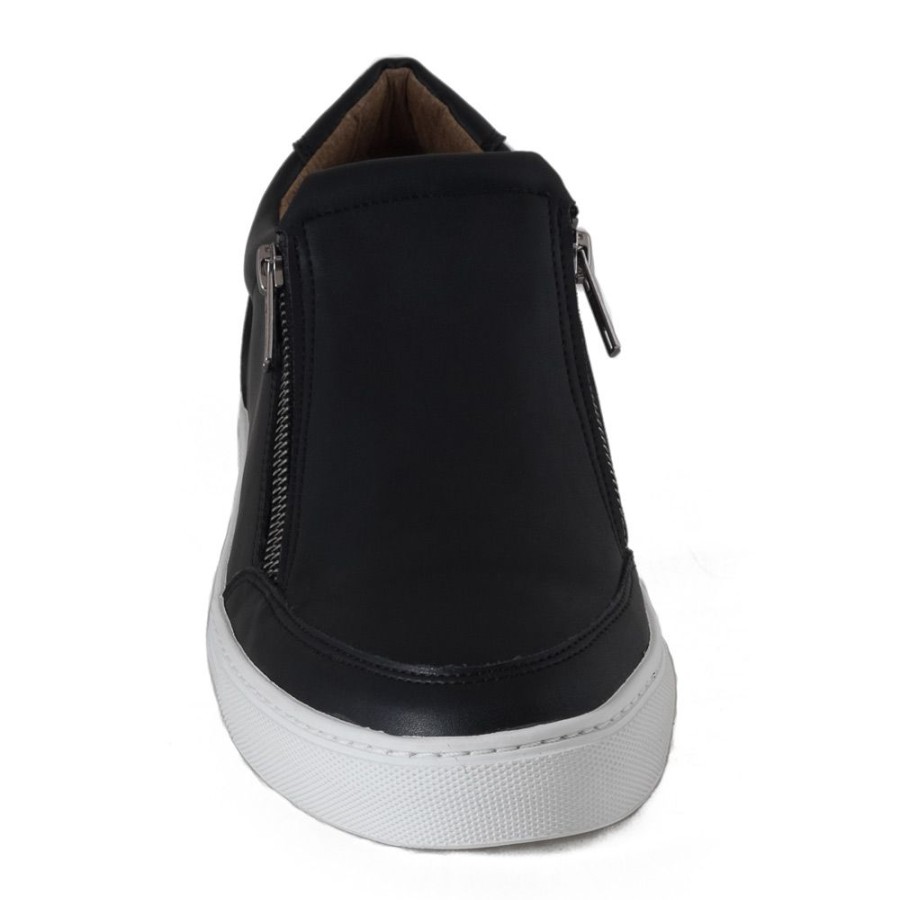 Men'S Shoes Vegan Chic | Efe Double Zipper Dress Sneaker By Nae Black