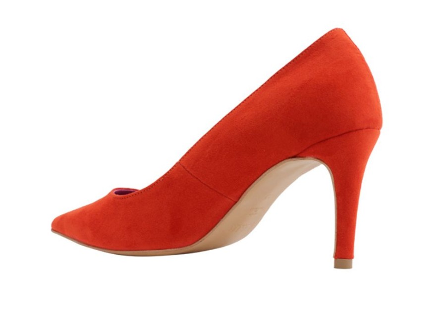 Women'S Shoes Vegan Chic | 75 Mm Pointed Toe Pump By Fair Tangerine Red