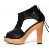 Women'S Shoes Vegan Chic | Finn Cutout Platform By Cri De Coeur Black