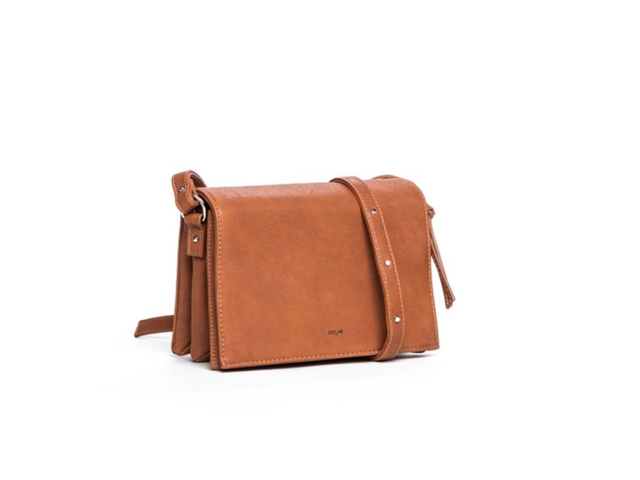 Bags & Accessories Vegan Chic | Smooth Tripple Crossbody Bag By Co-Lab Tan