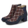 Women'S Shoes Vegan Chic | Karolina Velvet Boot By Ruby Shoo In Navy