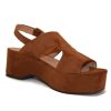 Women'S Shoes Vegan Chic | #436 Vegan Suede Wedge Sandal By Cosi Cosi Brown