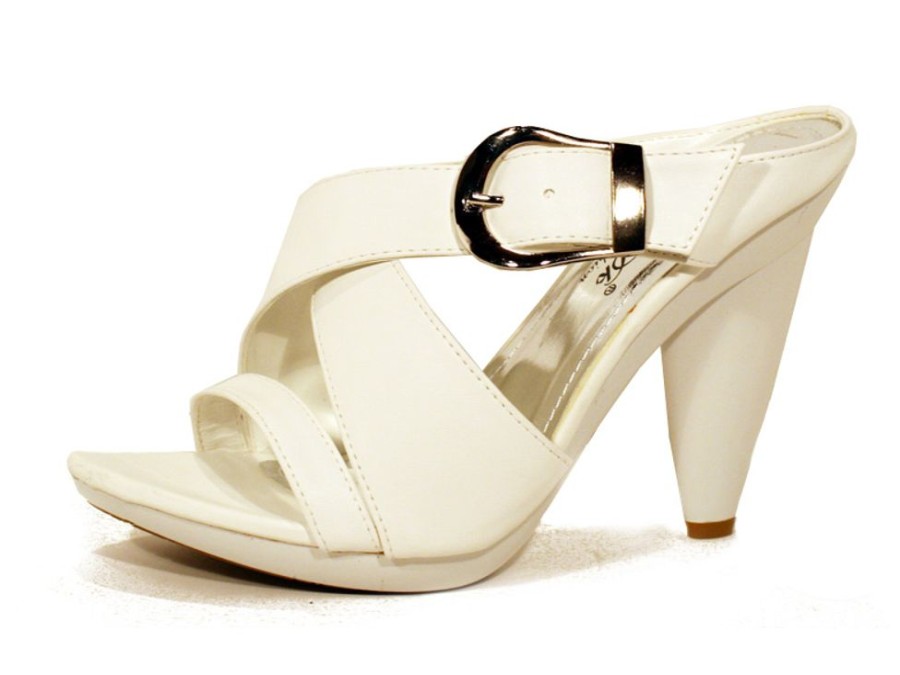 Women'S Shoes Vegan Chic | Summer Slide With Buckle White