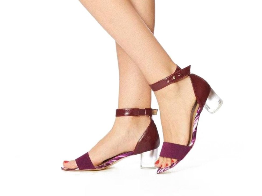 Women'S Shoes Vegan Chic | Vienna Sandal By Arden Wohl+Cdc Burgundy