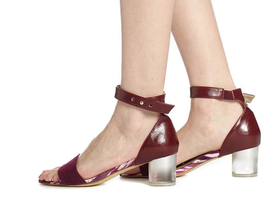 Women'S Shoes Vegan Chic | Vienna Sandal By Arden Wohl+Cdc Burgundy