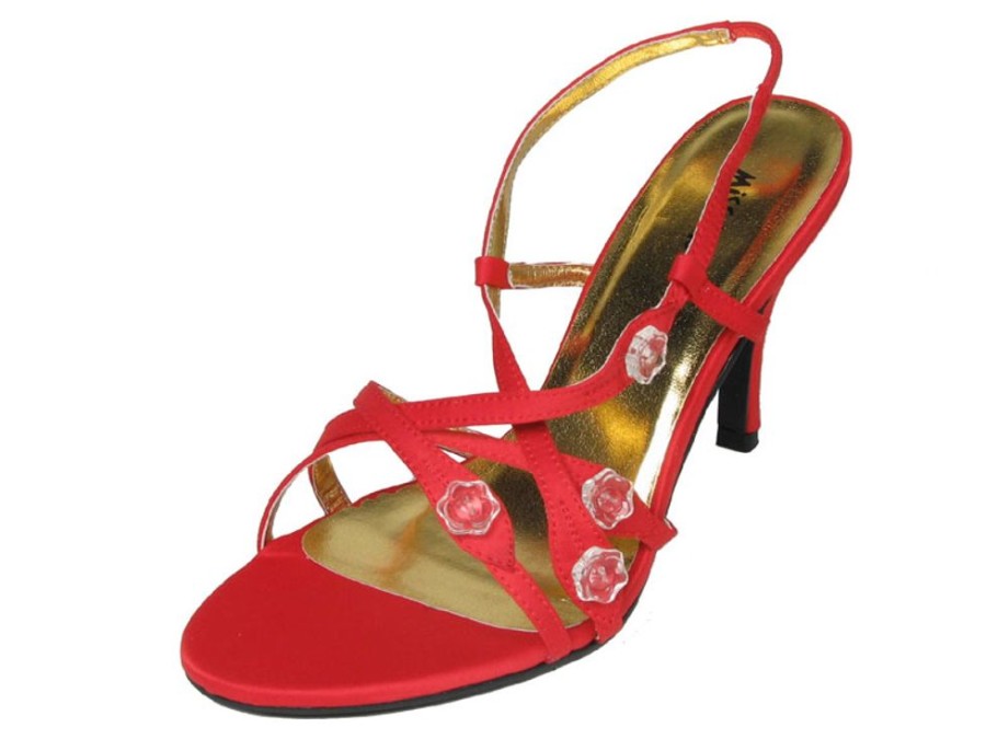 Women'S Shoes Vegan Chic | Vegan Satin Dress Sandal Red