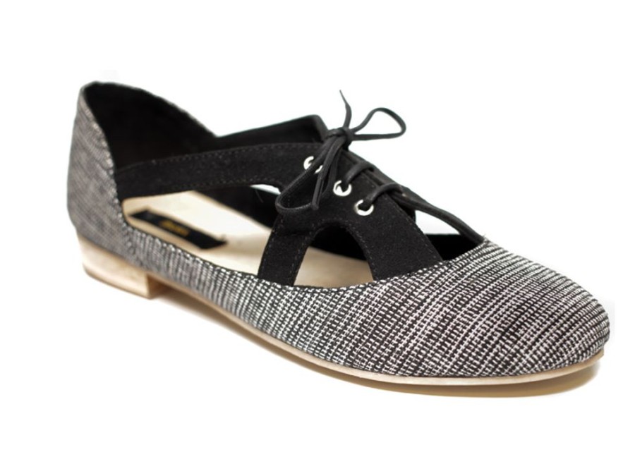 Women'S Shoes Vegan Chic | Adie Lace-Up Flat By Bhava Black/Multi