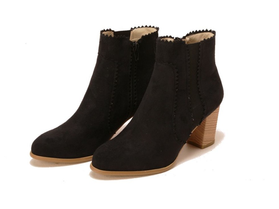 Women'S Shoes Vegan Chic | #13 Vegan Suede Bootie By Olsen Haus Black