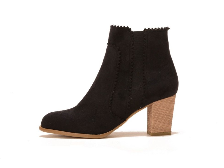 Women'S Shoes Vegan Chic | #13 Vegan Suede Bootie By Olsen Haus Black