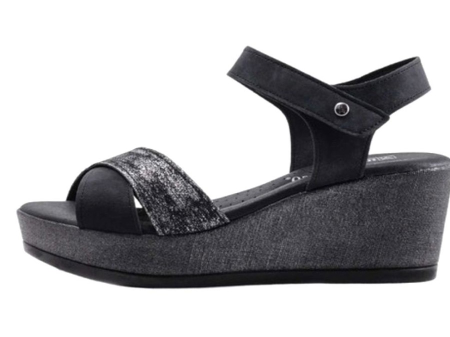 Women'S Shoes Vegan Chic | Harley Wedge Sandal By Arcopedico Black