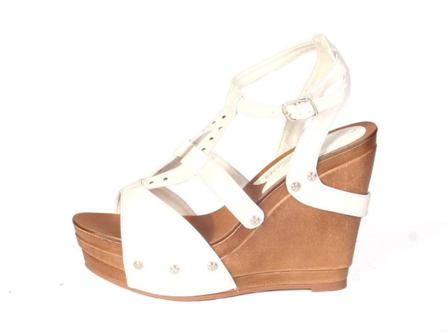 Women'S Shoes Vegan Chic | Summer Vegan Wedge White