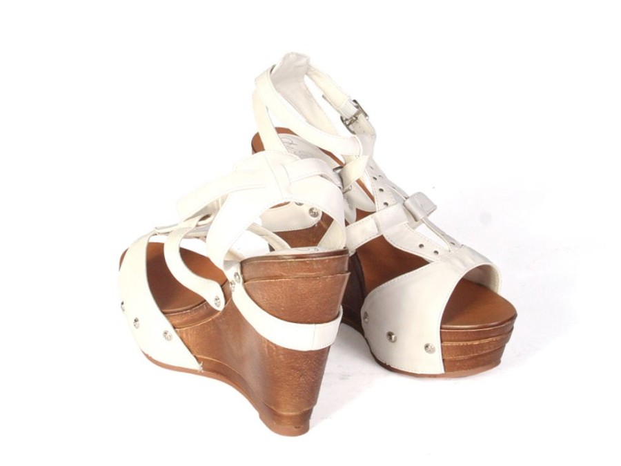 Women'S Shoes Vegan Chic | Summer Vegan Wedge White