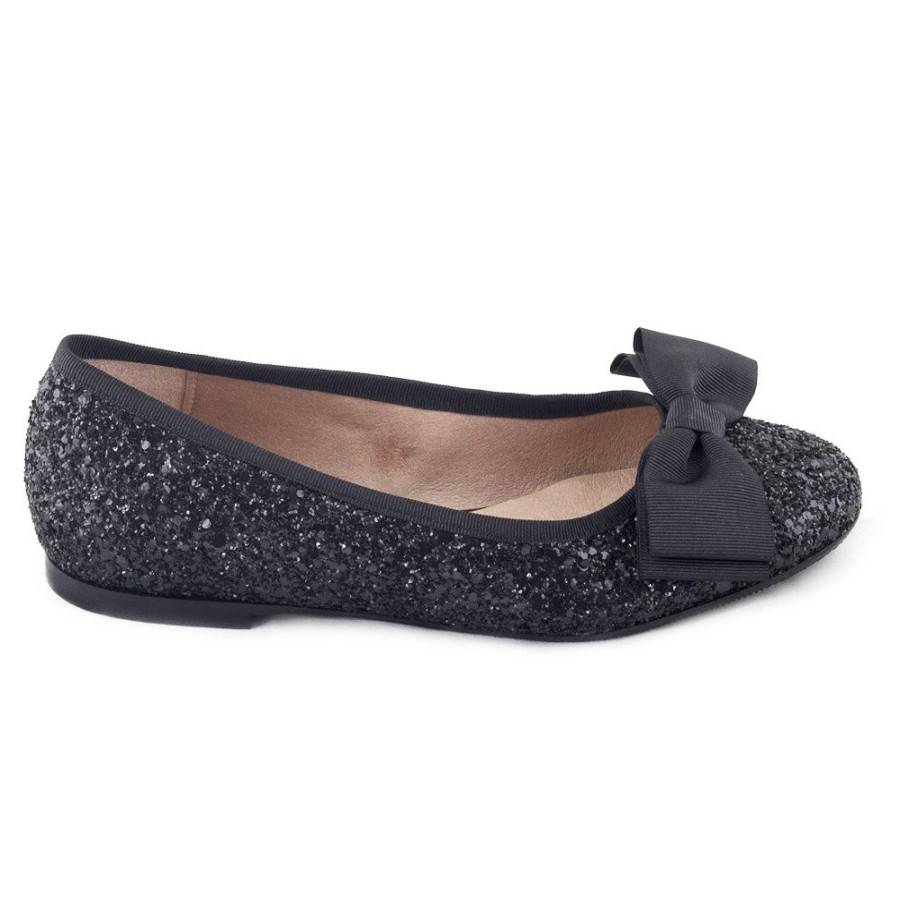 Women'S Shoes Vegan Chic | Perla Glitter Flat By Nae Black