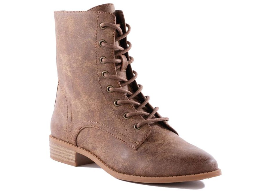 Women'S Shoes Vegan Chic | Girl Power Lace-Up Boots By Bc Footwear Tan